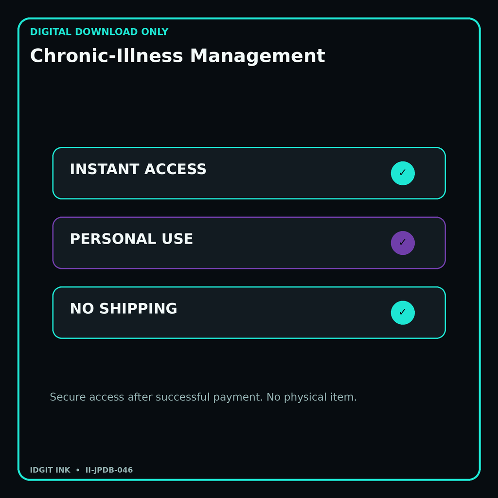 Chronic-Illness Management secure digital download personal-use and no-shipping notice