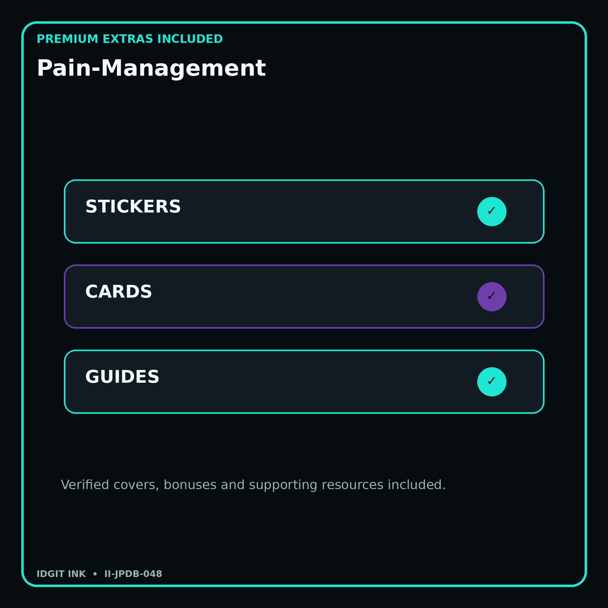 Pain-Management stickers cards covers guides and verified bundle bonuses