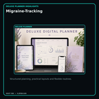 Migraine-Tracking deluxe digital planner features and flexible organization