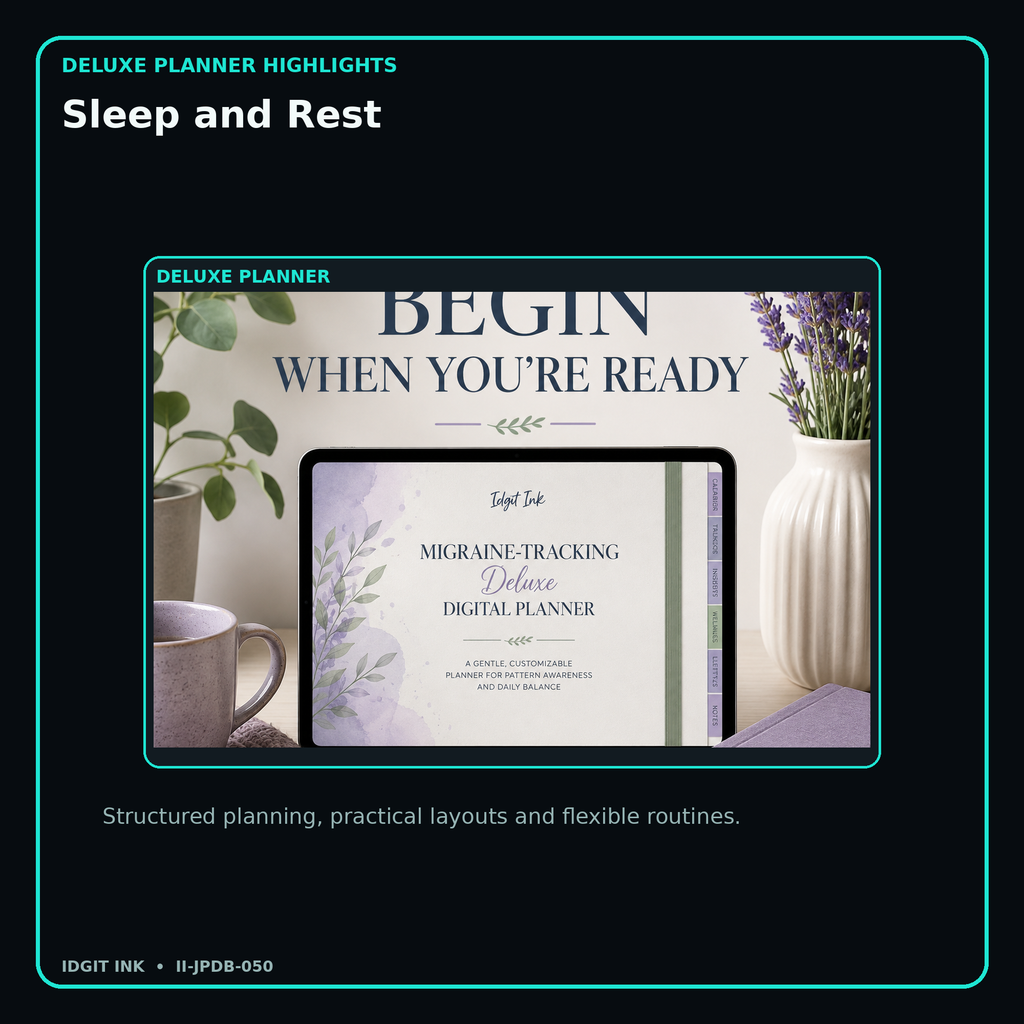 Sleep and Rest deluxe digital planner features and flexible organization