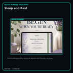 Sleep and Rest deluxe digital planner features and flexible organization
