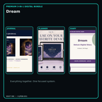 Dream premium digital journal planner and diary bundle cover