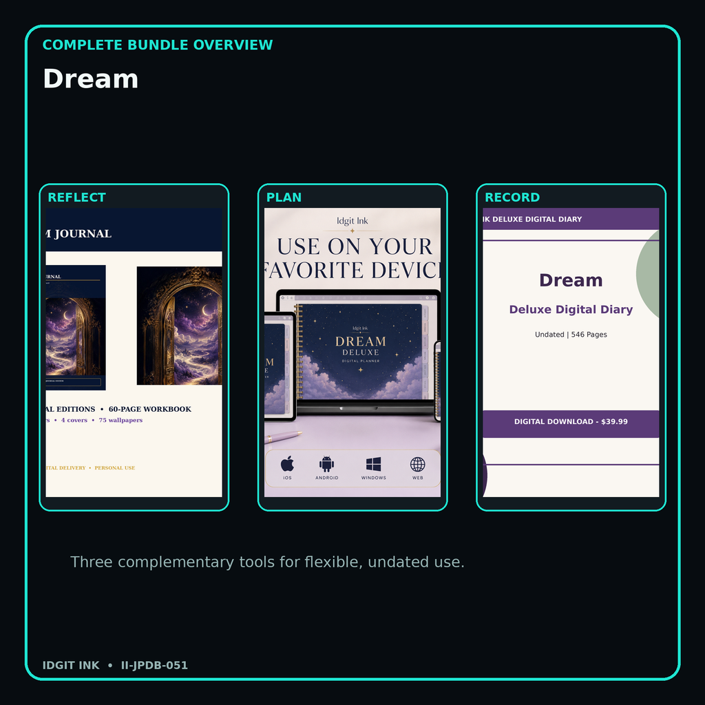 Dream complete three-product digital bundle overview