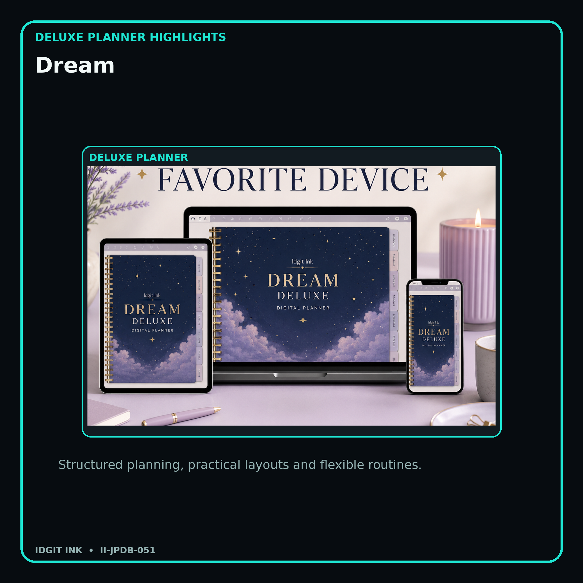 Dream deluxe digital planner features and flexible organization