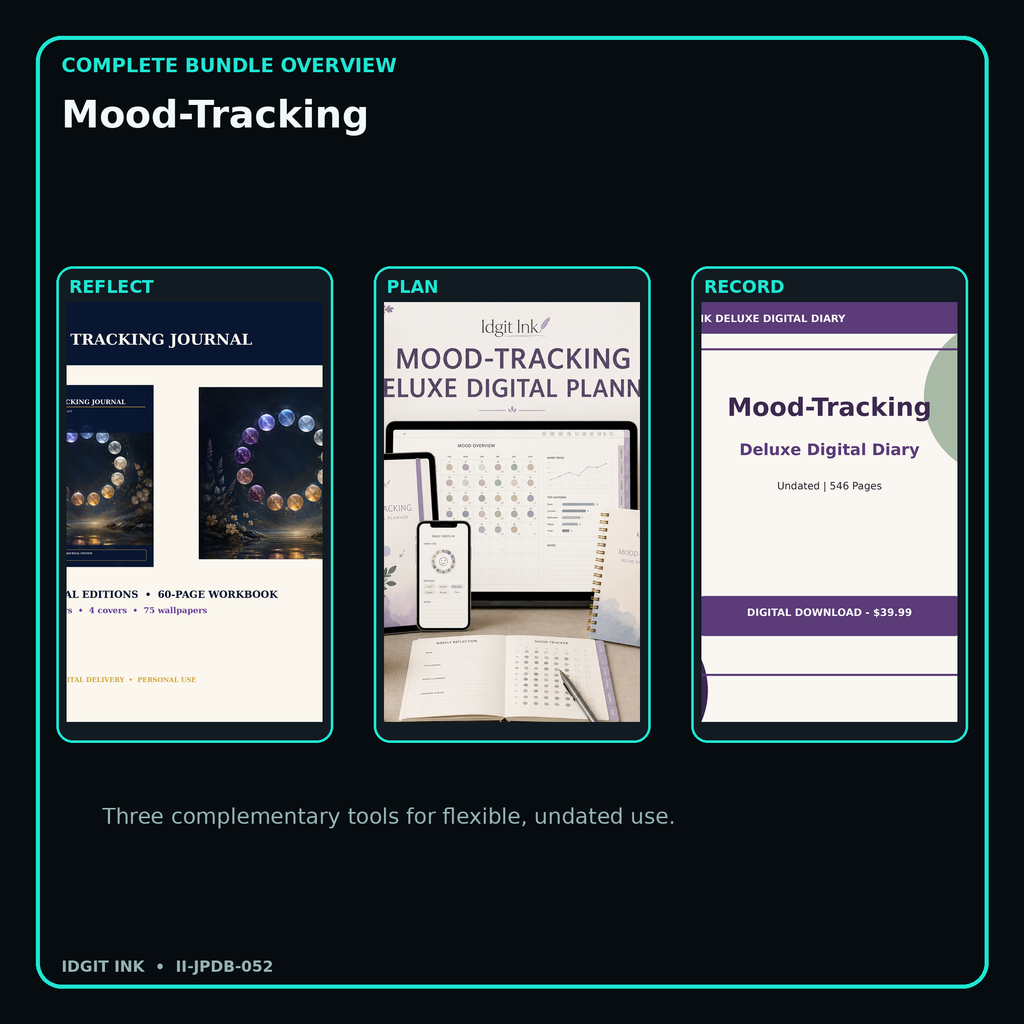 Mood-Tracking complete three-product digital bundle overview