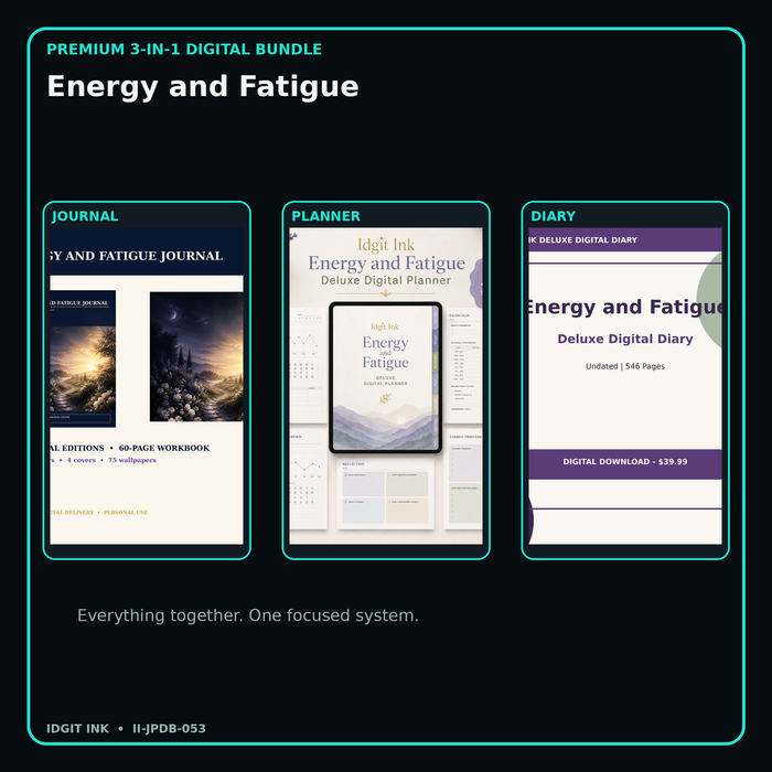 Energy and Fatigue — Basic Journal + Planner + Diary Bundle