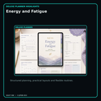 Energy and Fatigue deluxe digital planner features and flexible organization
