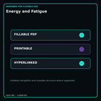 Energy and Fatigue fillable printable and hyperlinked digital features