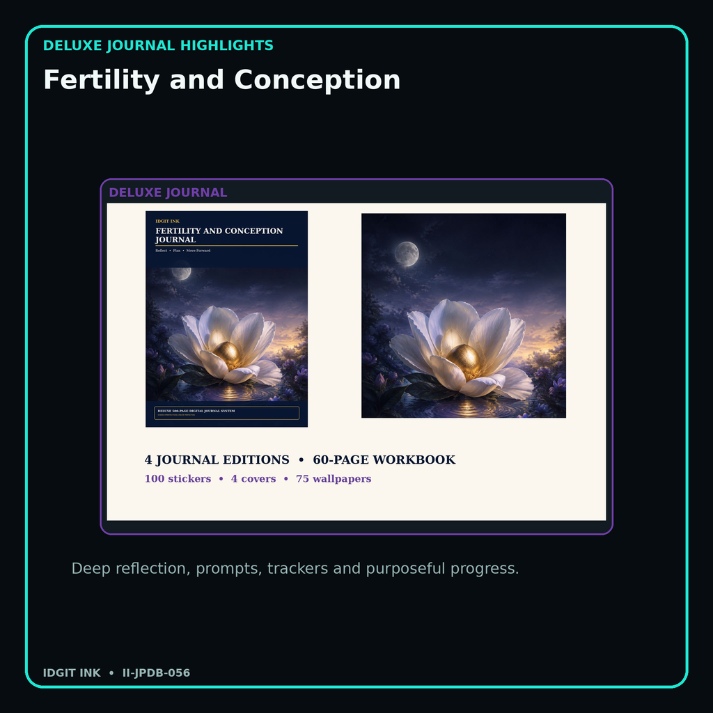 Fertility and Conception deluxe digital journal features and guided reflection pages