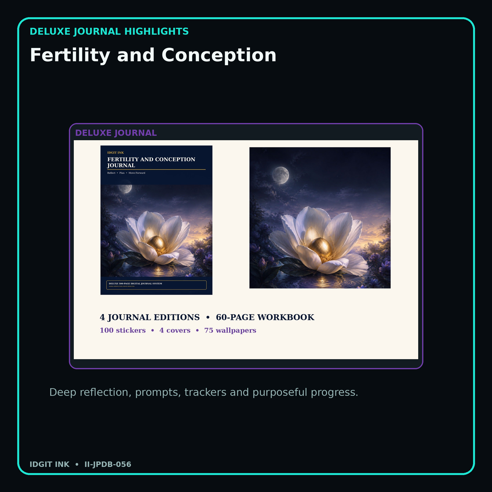 Fertility and Conception deluxe digital journal features and guided reflection pages