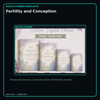 Fertility and Conception deluxe digital planner features and flexible organization