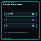 Diabetes Management digital bundle formats in US Letter A4 and A5