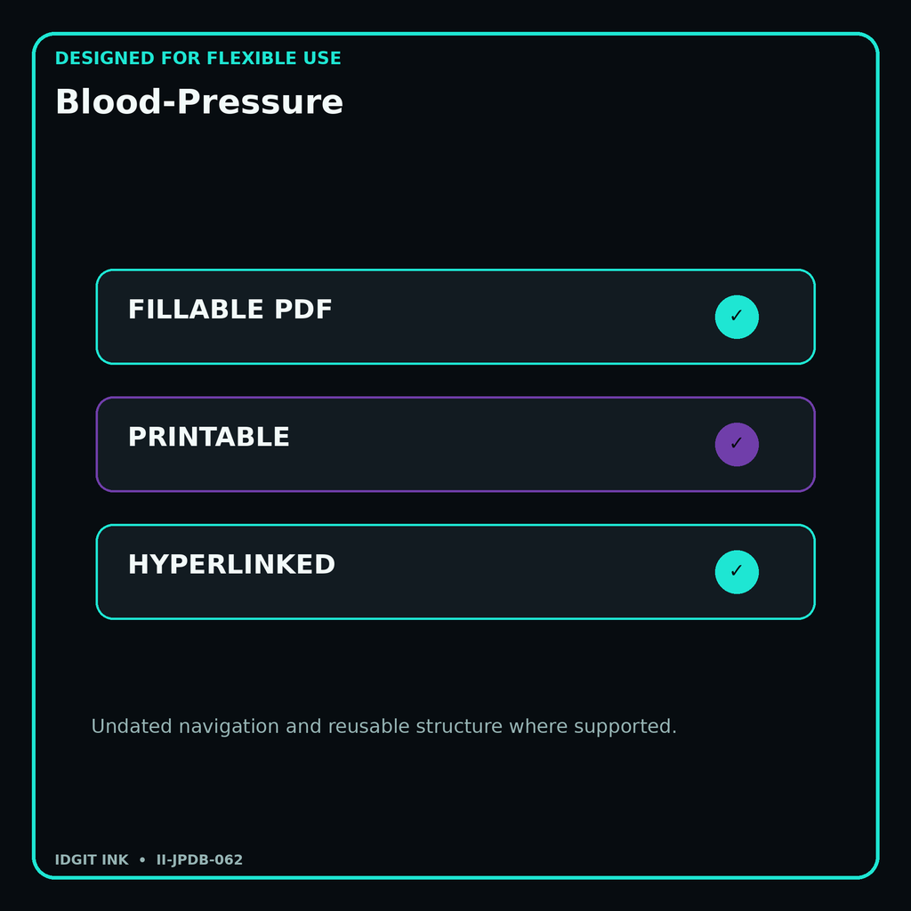 Blood-Pressure fillable printable and hyperlinked digital features