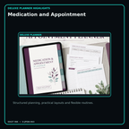 Medication and Appointment deluxe digital planner features and flexible organization
