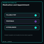 Medication and Appointment fillable printable and hyperlinked digital features