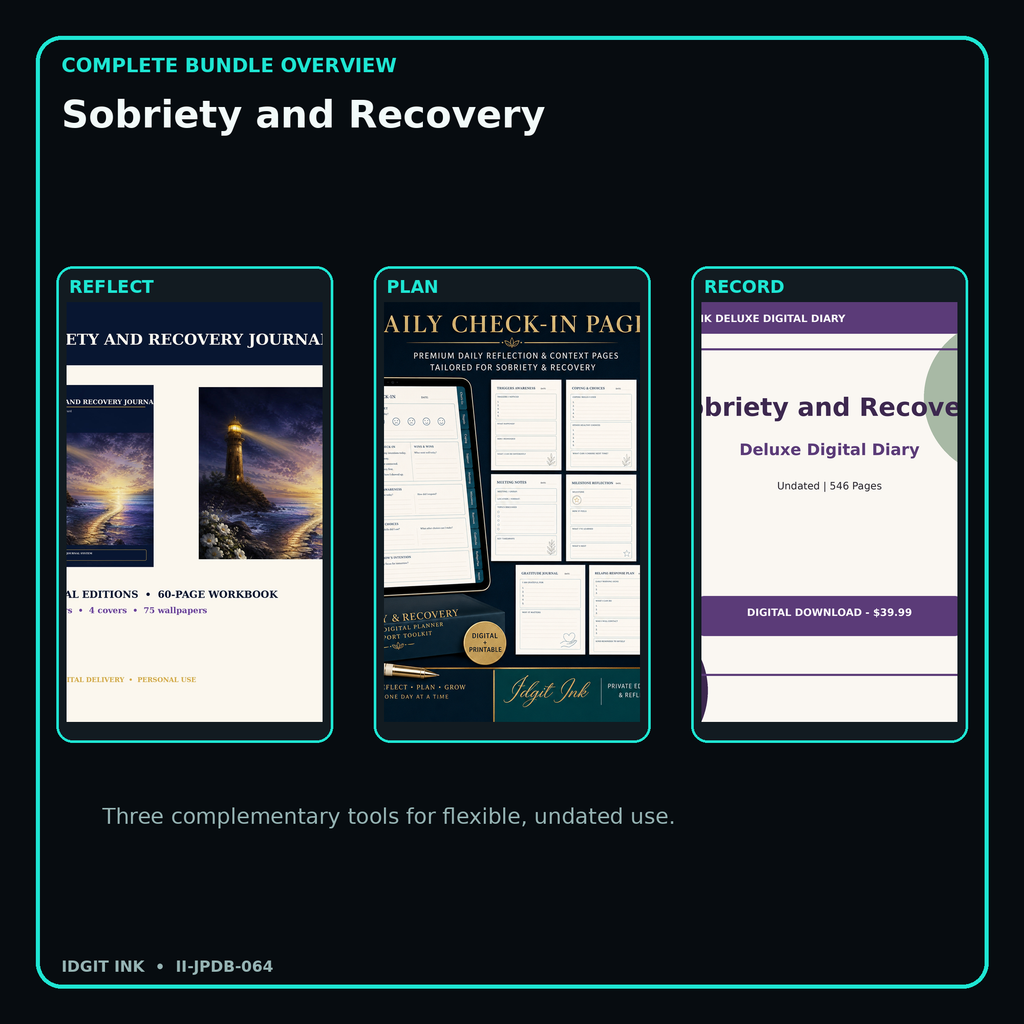 Sobriety and Recovery complete three-product digital bundle overview