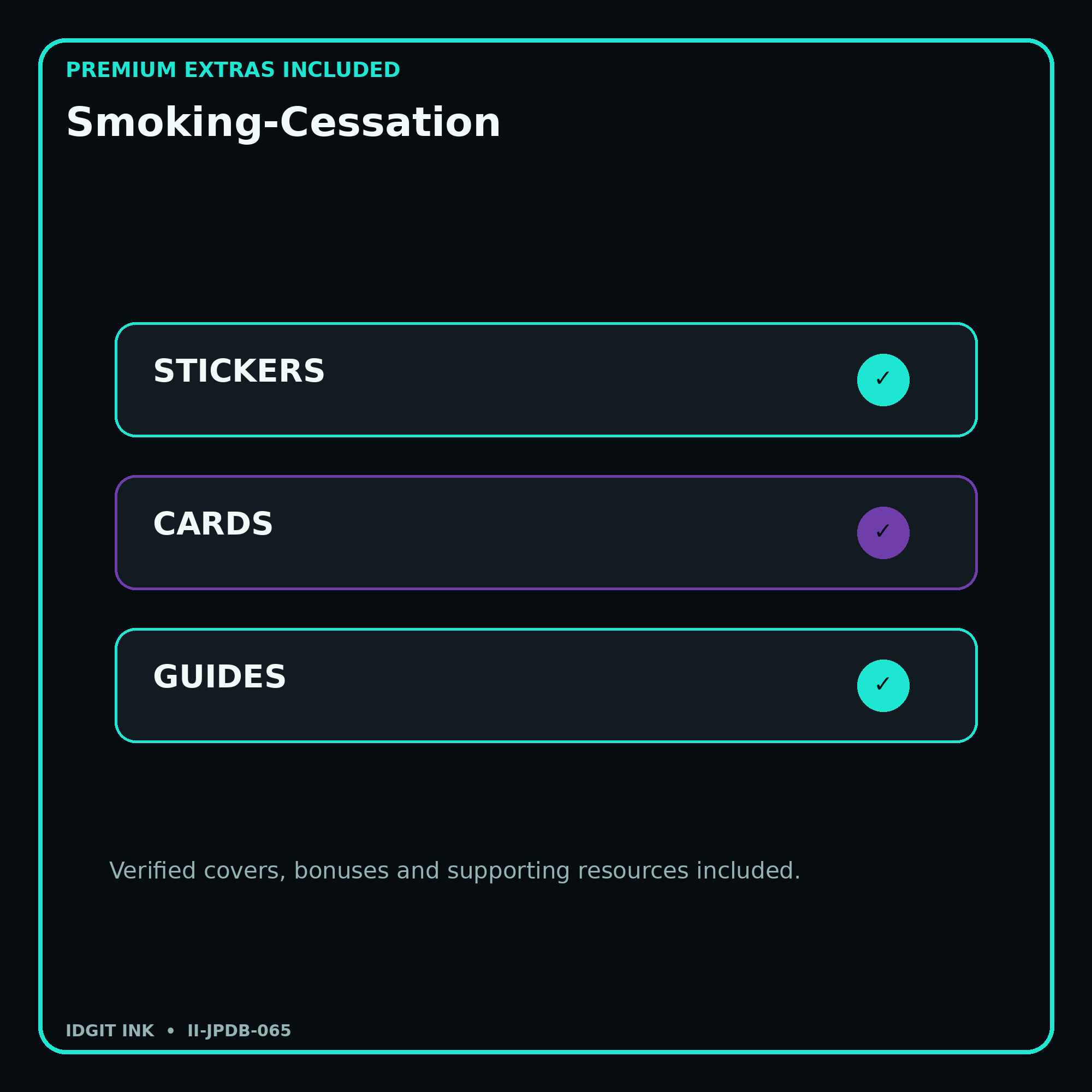 Smoking-Cessation stickers cards covers guides and verified bundle bonuses