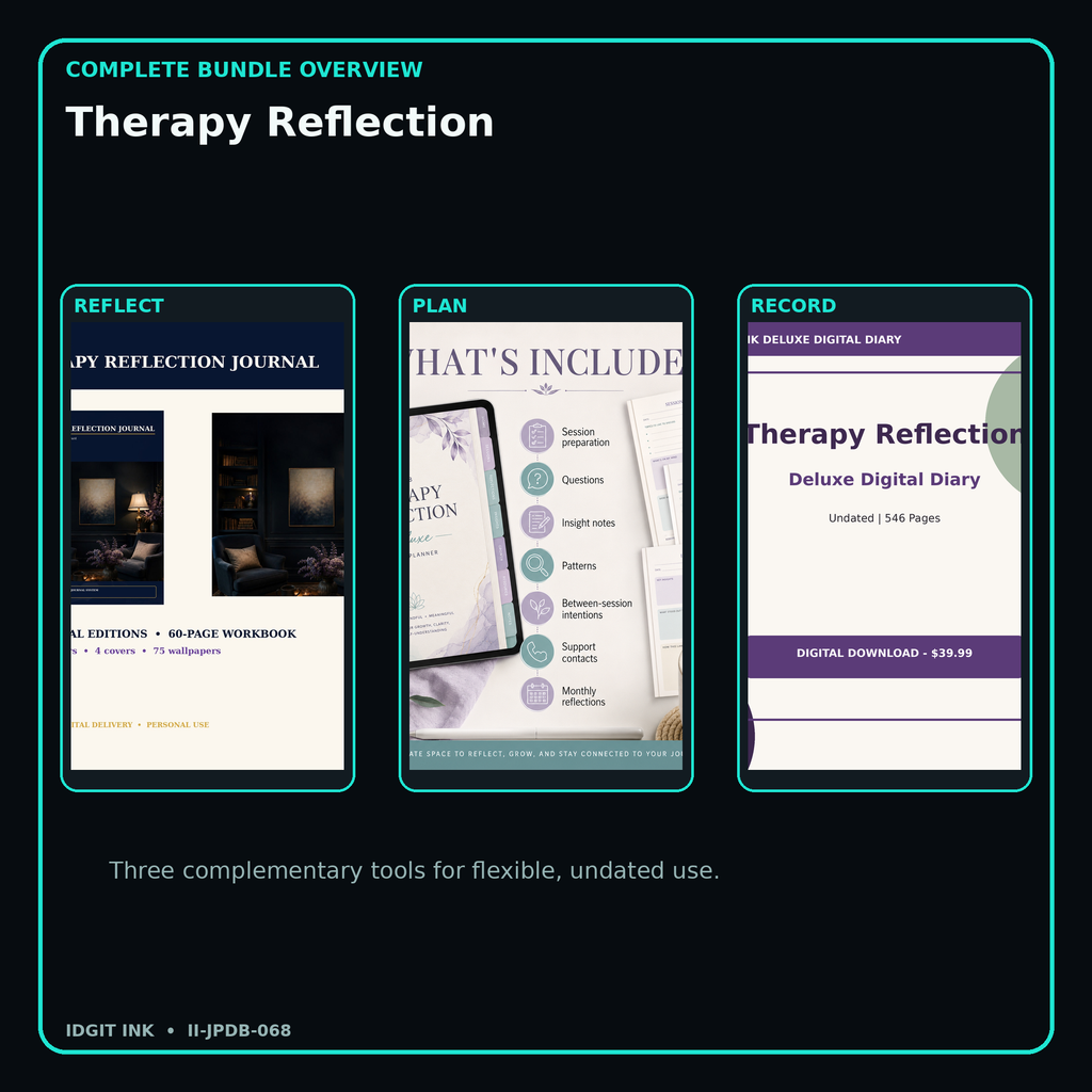 Therapy Reflection complete three-product digital bundle overview
