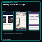 Healthy-Habits Challenge premium digital journal planner and diary bundle cover