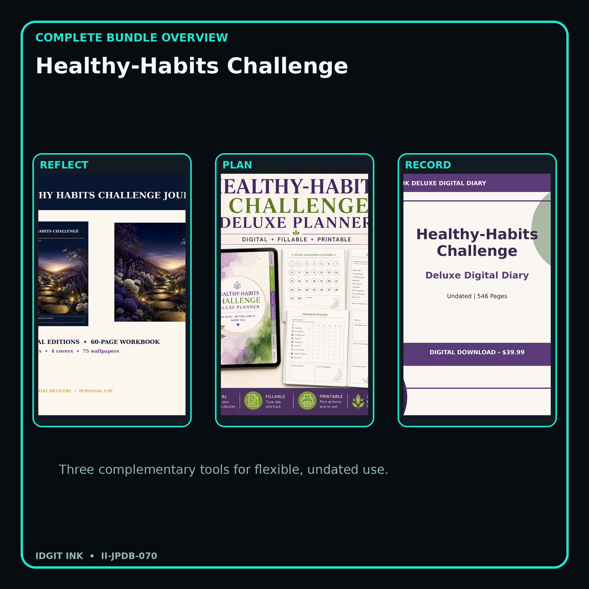 Healthy-Habits Challenge complete three-product digital bundle overview