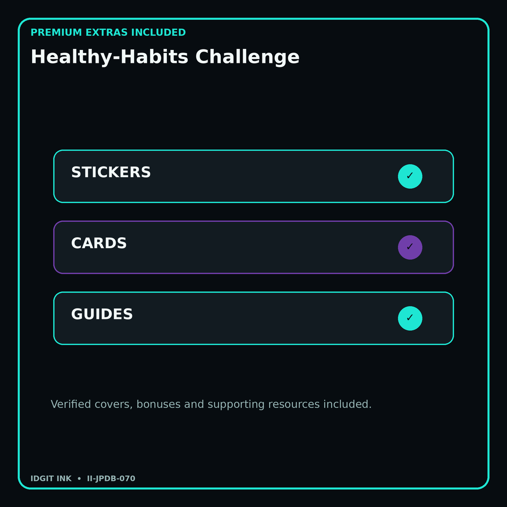 Healthy-Habits Challenge stickers cards covers guides and verified bundle bonuses