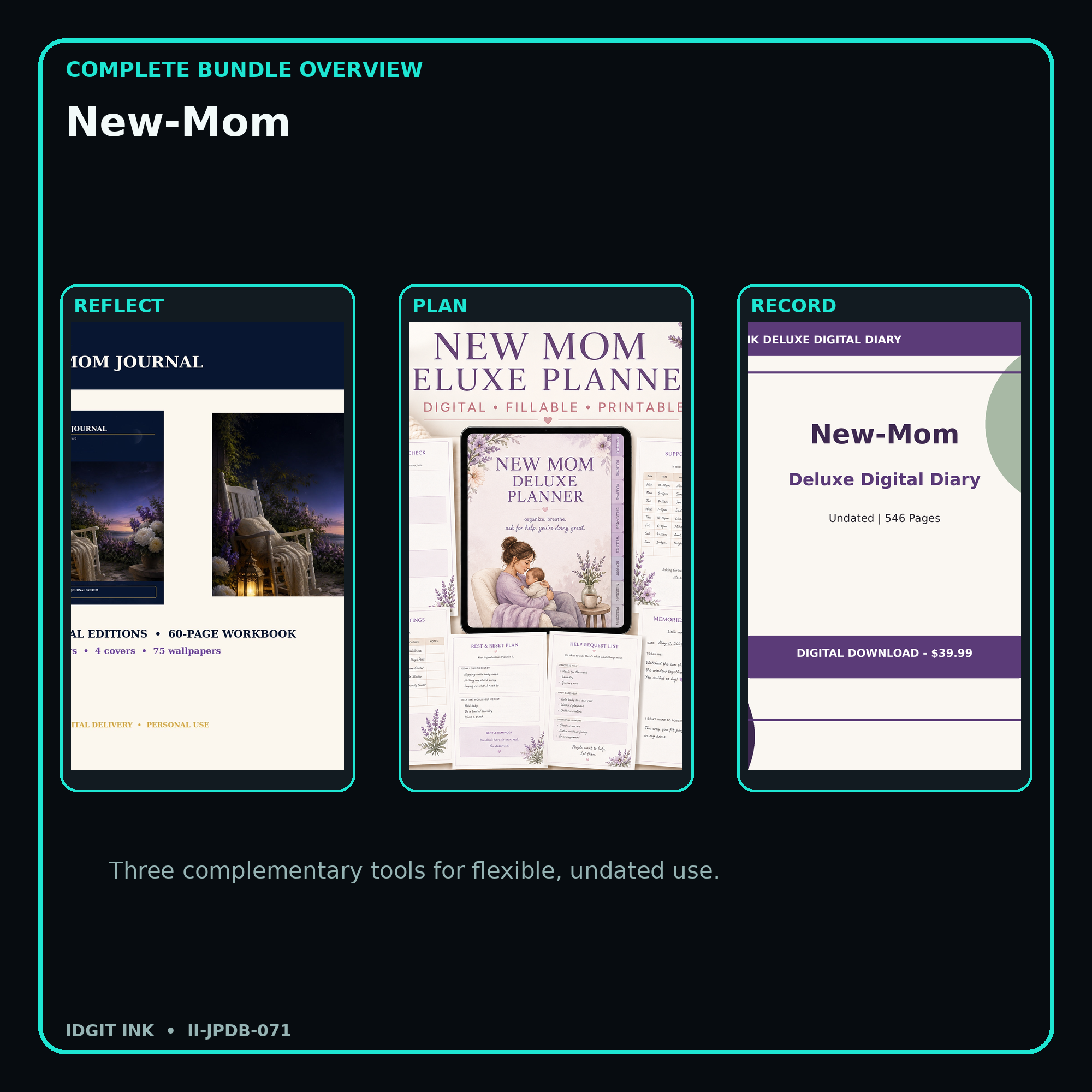 New-Mom complete three-product digital bundle overview