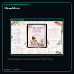 New-Mom deluxe digital planner features and flexible organization