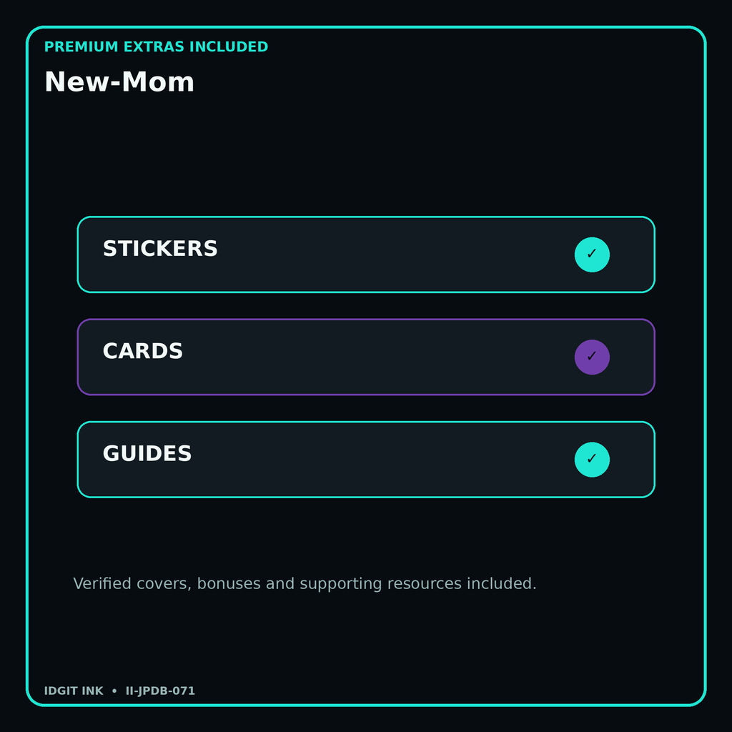 New-Mom stickers cards covers guides and verified bundle bonuses