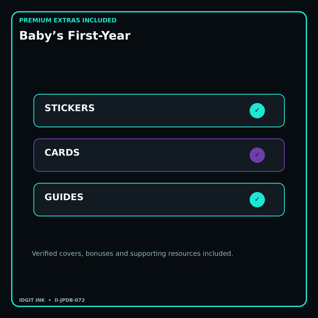 Baby’s First-Year stickers cards covers guides and verified bundle bonuses
