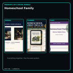 Homeschool Family premium digital journal planner and diary bundle cover