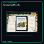 Homeschool Family deluxe digital planner features and flexible organization