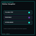 Mother–Daughter fillable printable and hyperlinked digital features