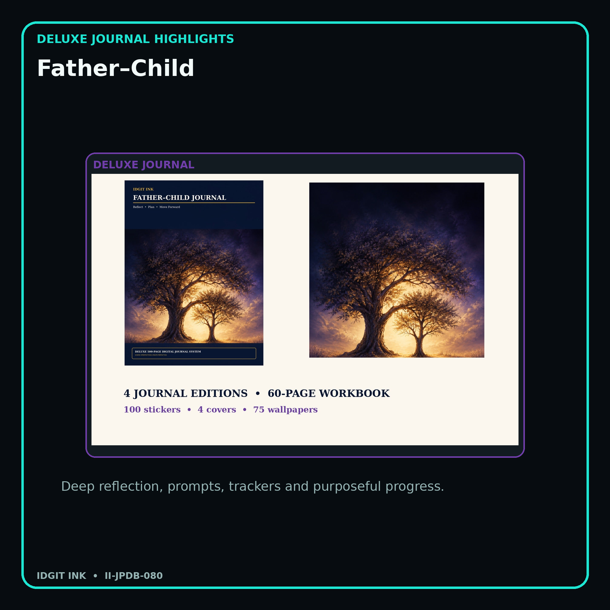 Father–Child deluxe digital journal features and guided reflection pages