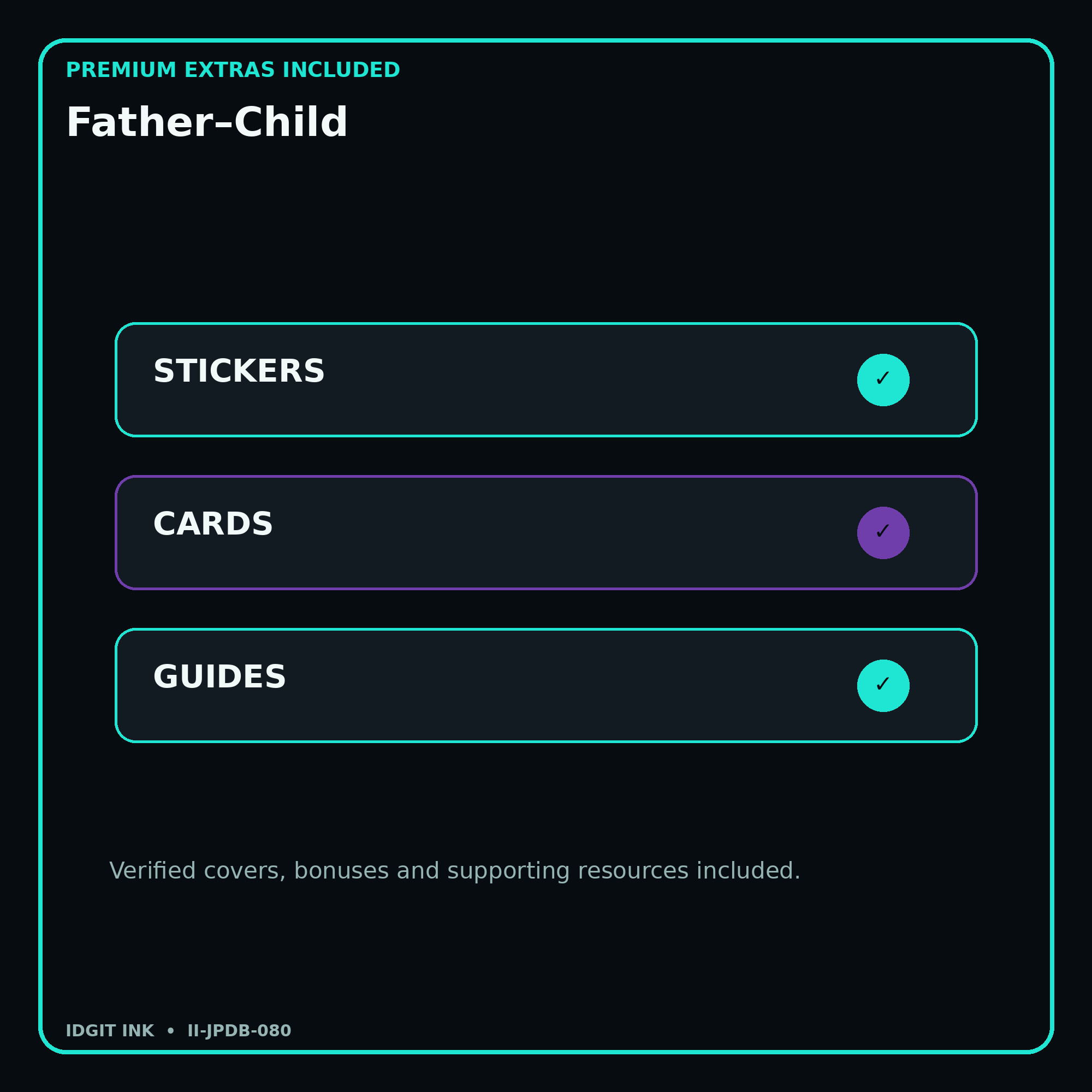Father–Child stickers cards covers guides and verified bundle bonuses