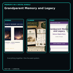 Grandparent Memory and Legacy premium digital journal planner and diary bundle cover