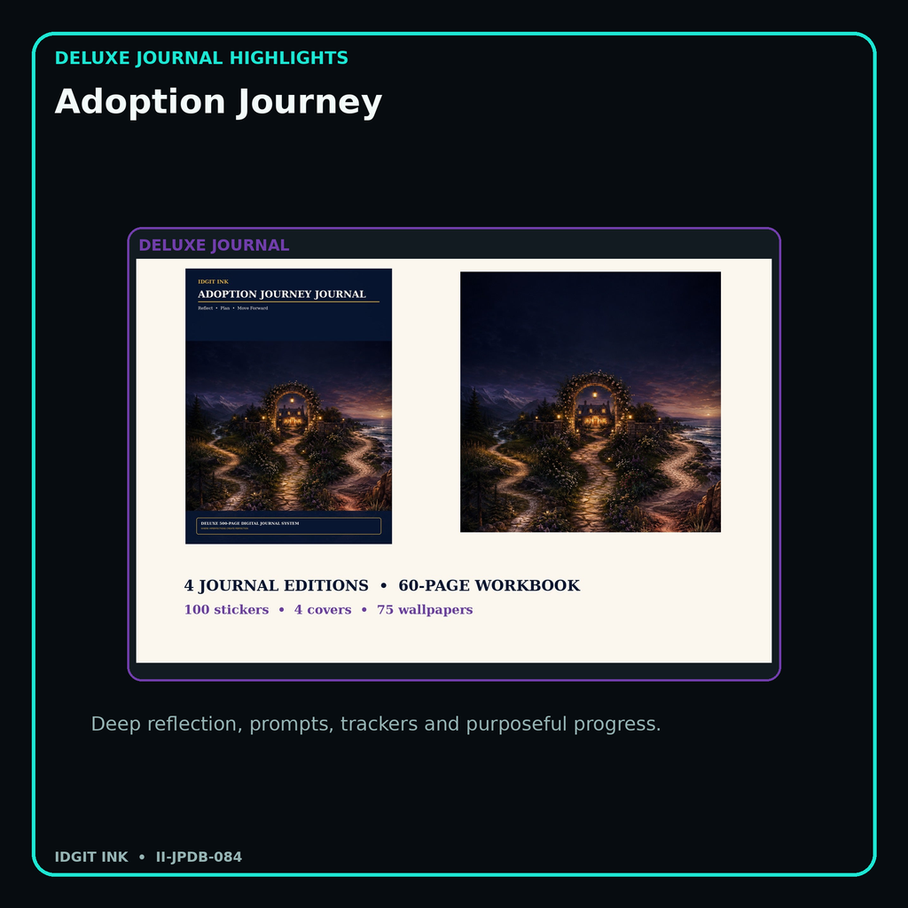 Adoption Journey deluxe digital journal features and guided reflection pages