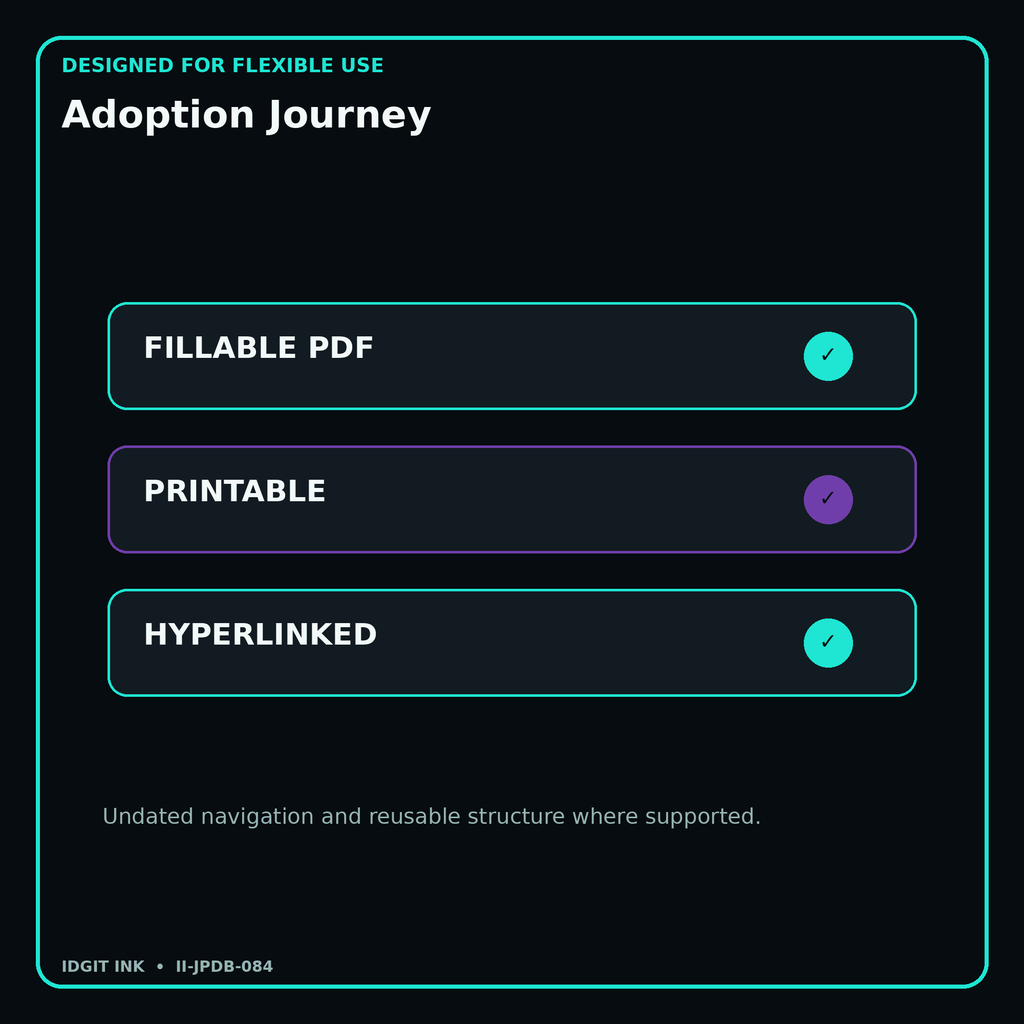 Adoption Journey fillable printable and hyperlinked digital features