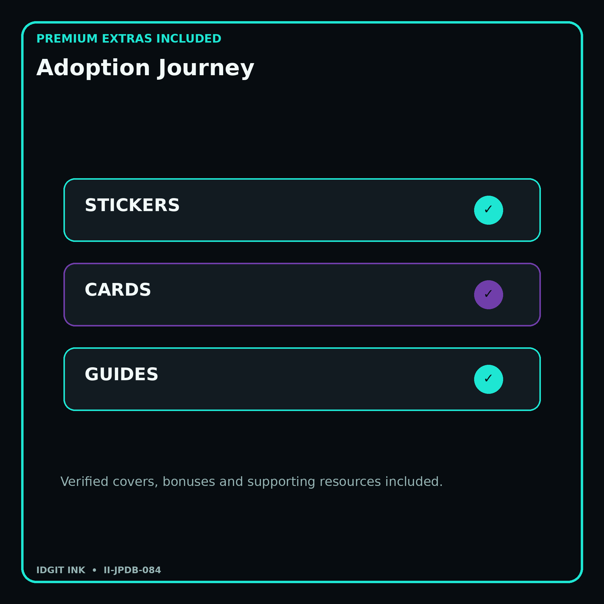 Adoption Journey stickers cards covers guides and verified bundle bonuses