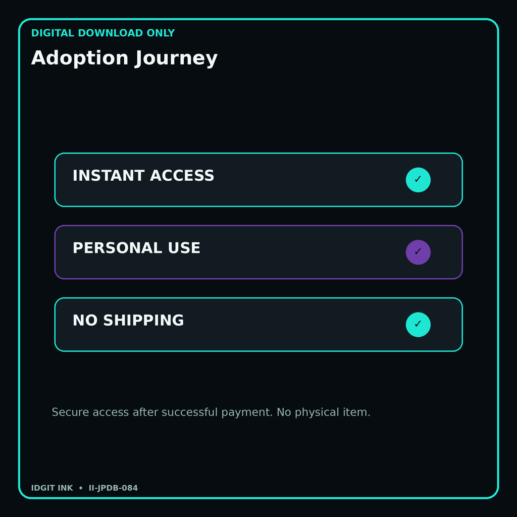 Adoption Journey secure digital download personal-use and no-shipping notice