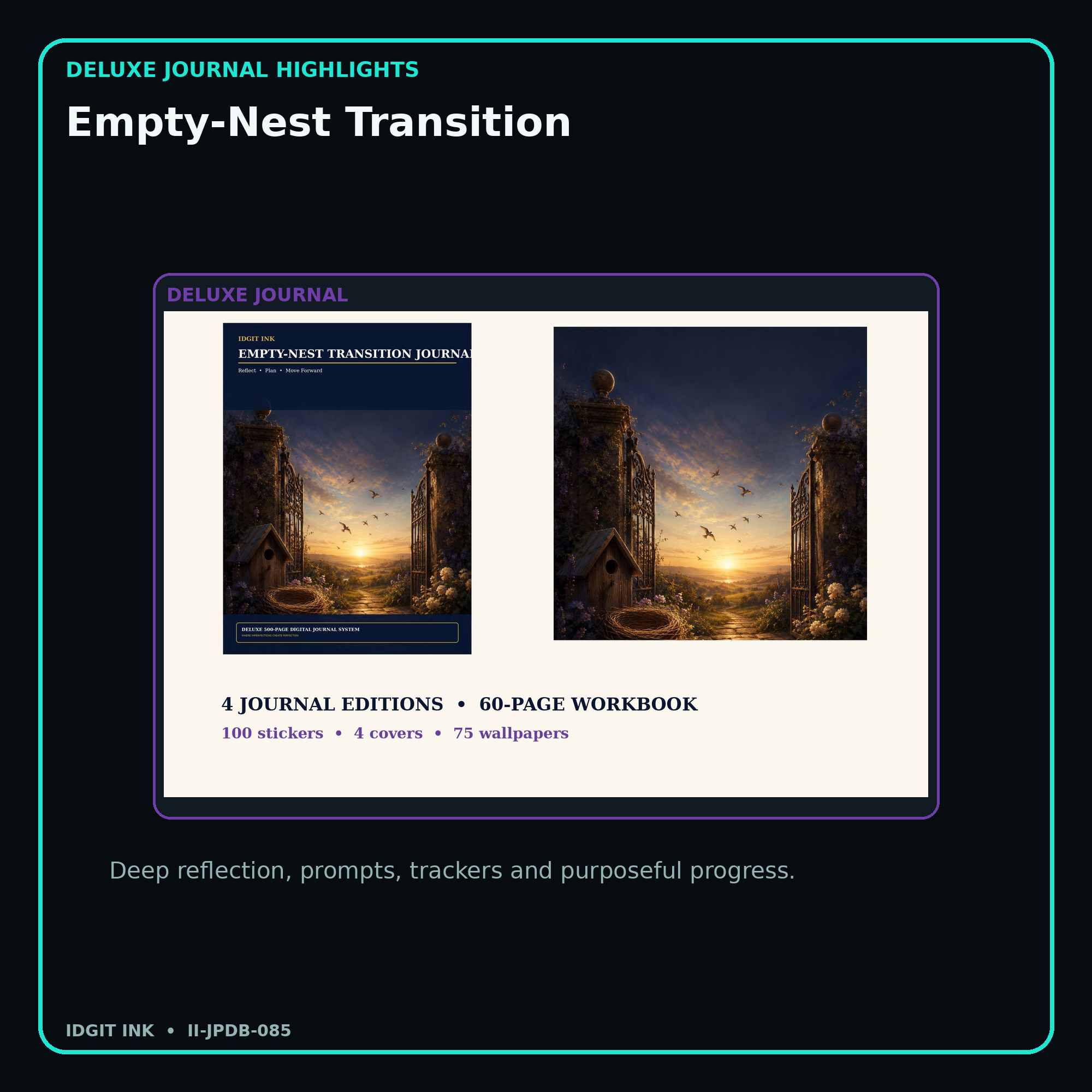Empty-Nest Transition deluxe digital journal features and guided reflection pages