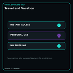 Travel and Vacation secure digital download personal-use and no-shipping notice