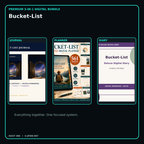 Bucket-List premium digital journal planner and diary bundle cover