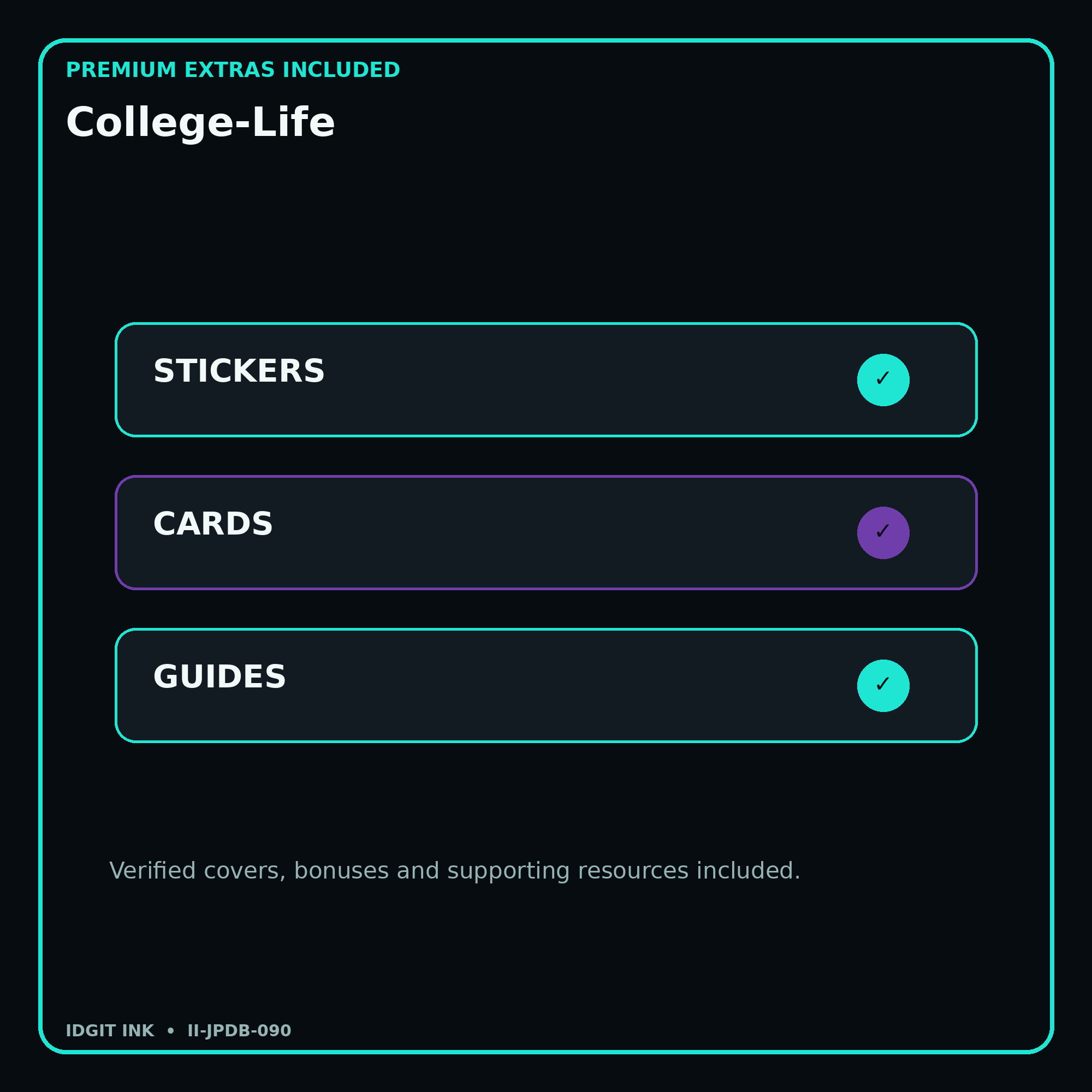 College-Life stickers cards covers guides and verified bundle bonuses