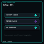 College-Life secure digital download personal-use and no-shipping notice