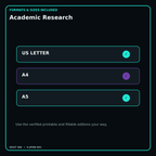 Academic Research digital bundle formats in US Letter A4 and A5