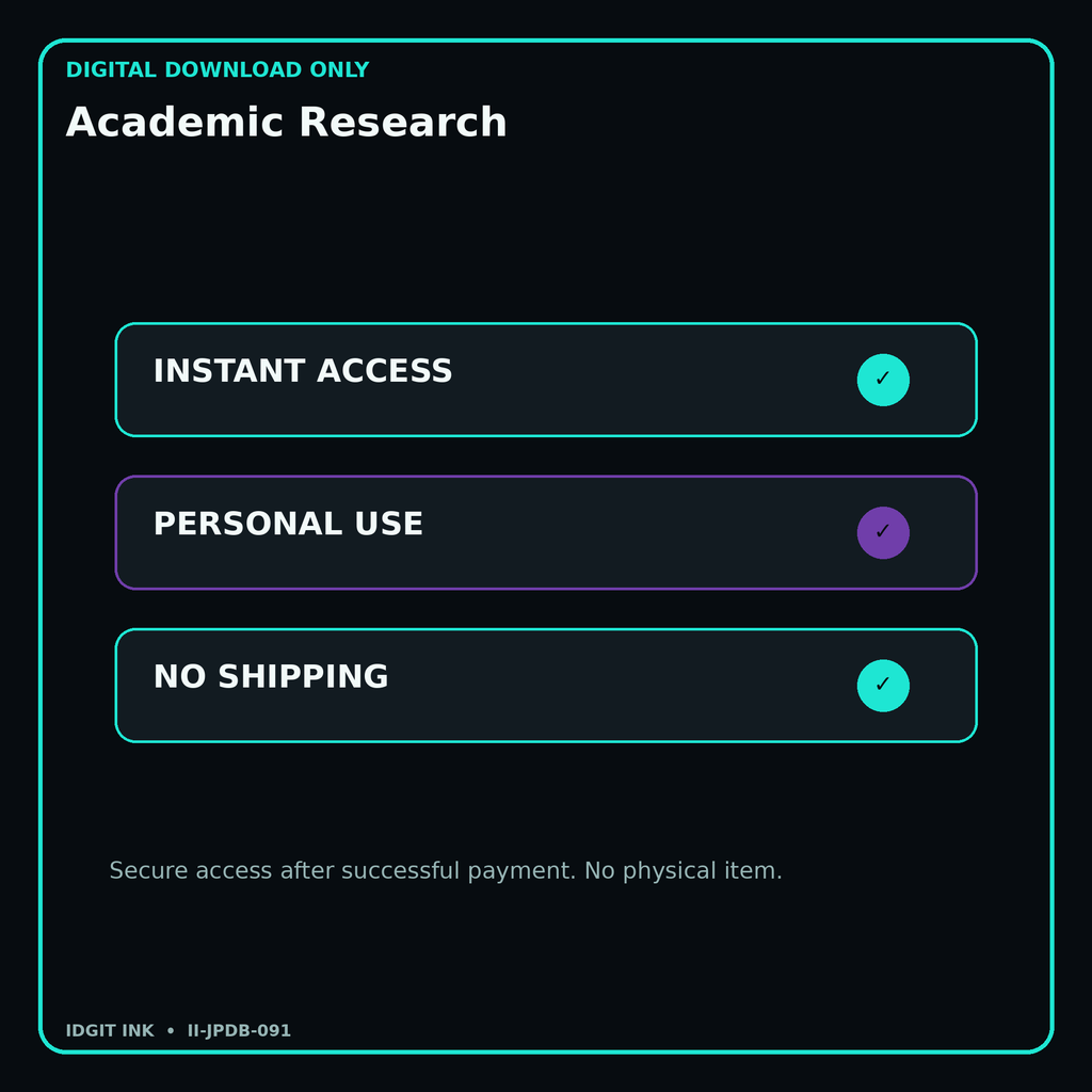 Academic Research secure digital download personal-use and no-shipping notice