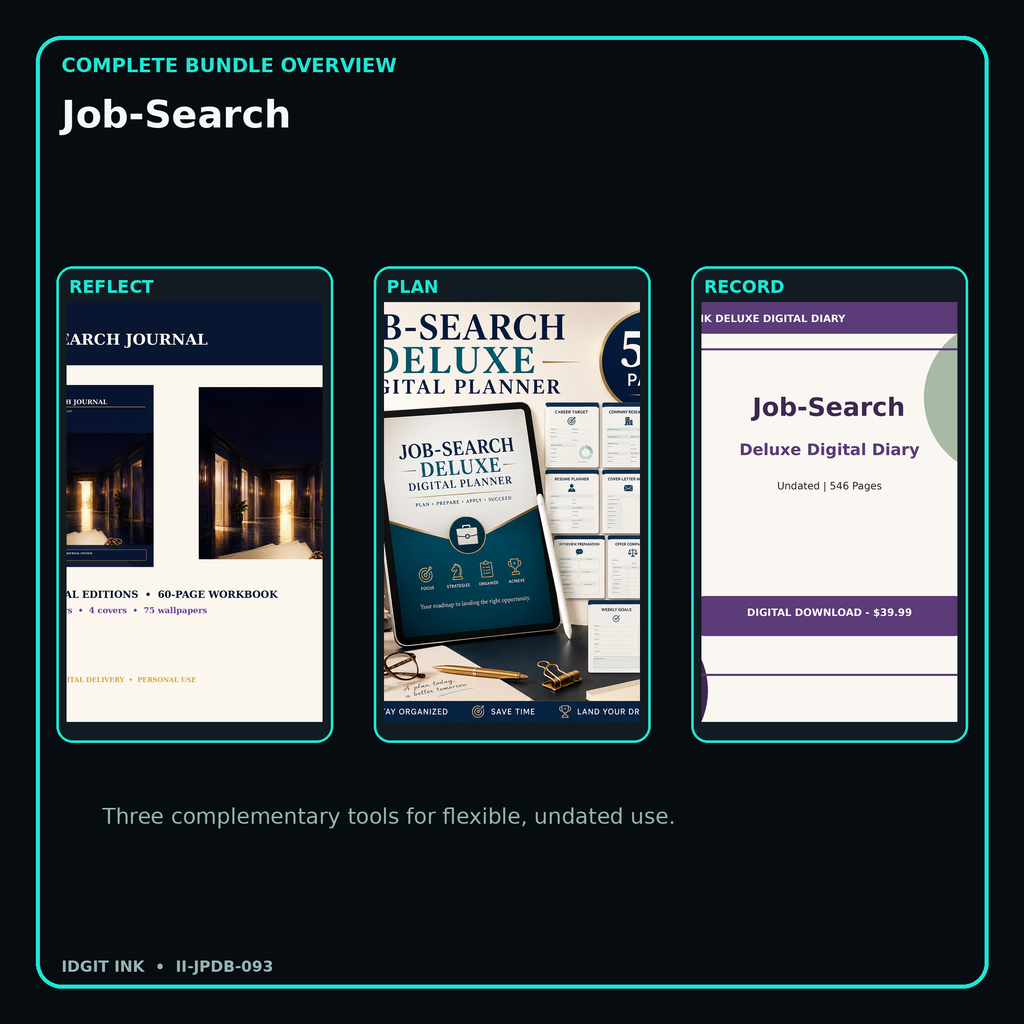 Job-Search complete three-product digital bundle overview