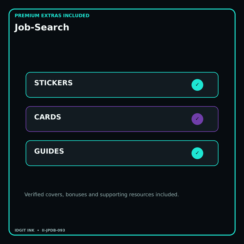 Job-Search stickers cards covers guides and verified bundle bonuses