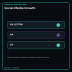 Social-Media Growth digital bundle formats in US Letter A4 and A5
