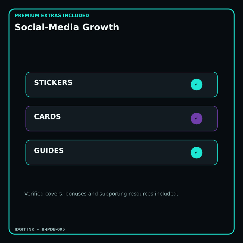 Social-Media Growth stickers cards covers guides and verified bundle bonuses